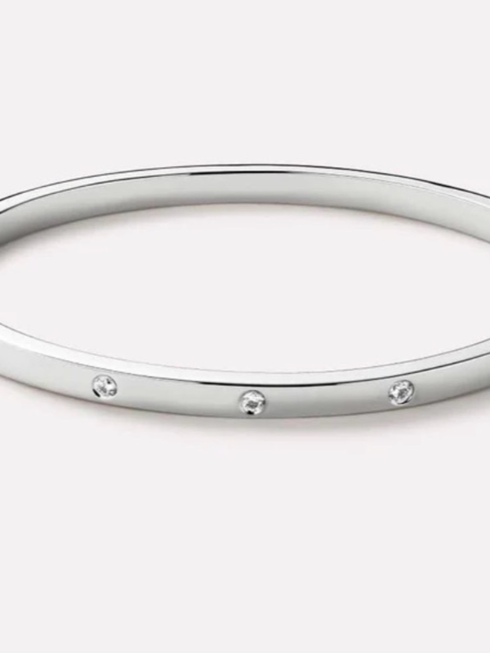 BNWT Ana Luisa Classic Silver Tone Crystal Accent Bangle Bracelet